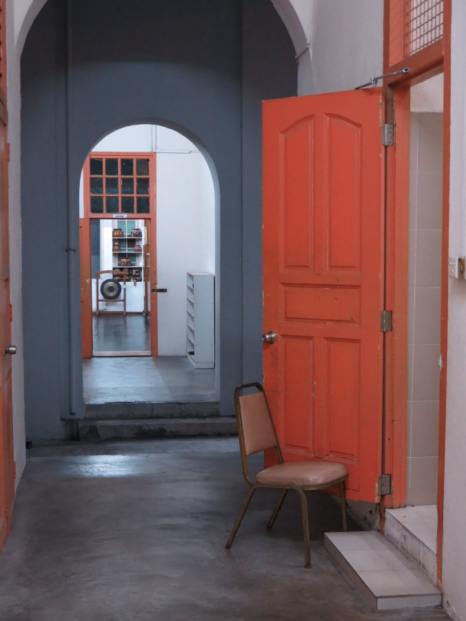 Hallway looking into one of the studios where music classes are held